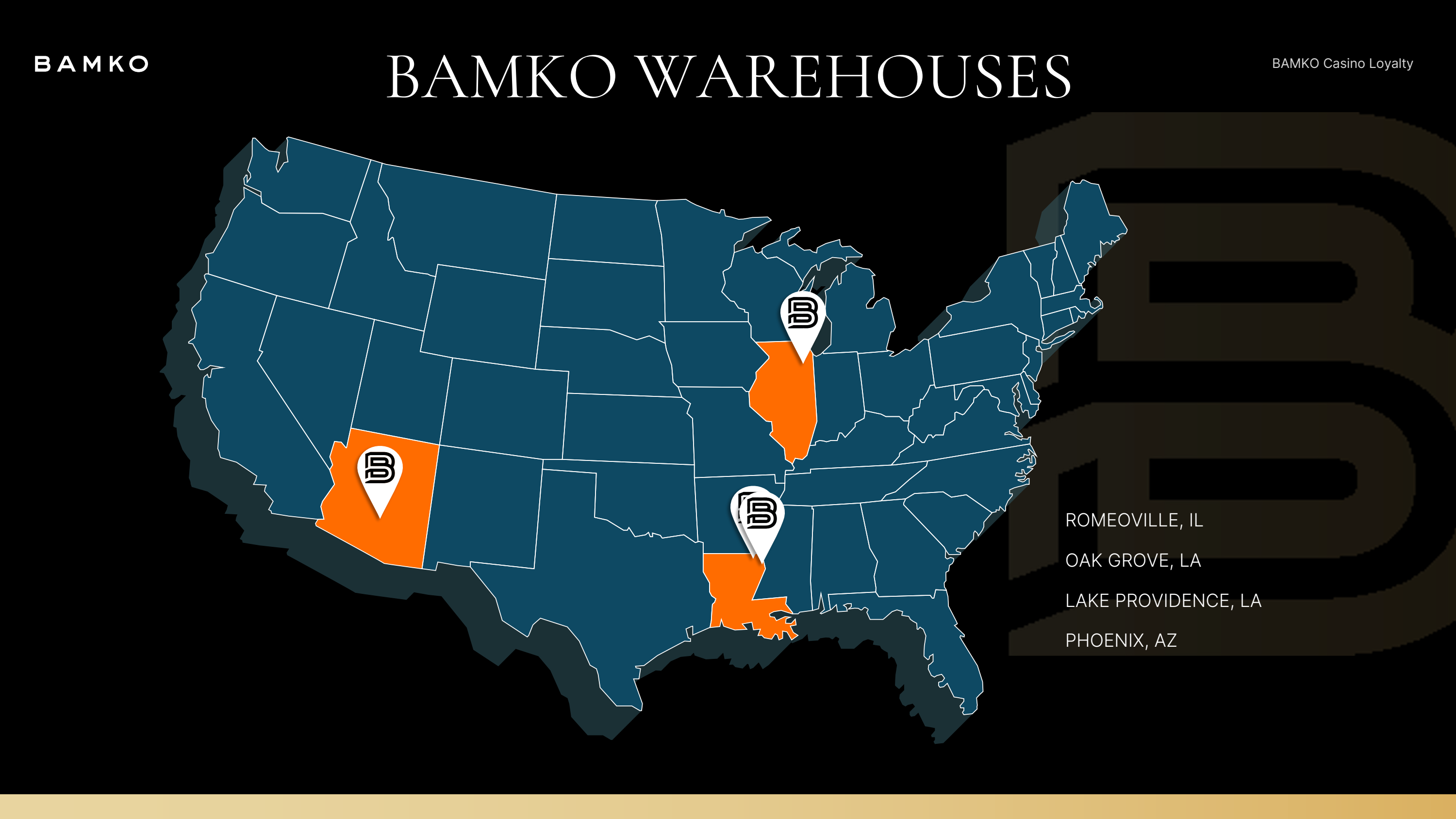 BAMKO warehouse locations map