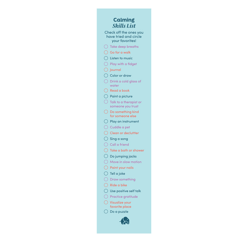 Calming Skills List Version Bookmark (Pack of 50) item