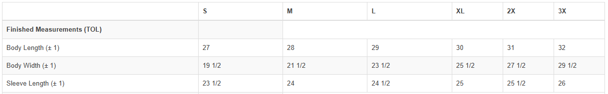 Unisex Fleece Hoodie by LAT Apparel size chart